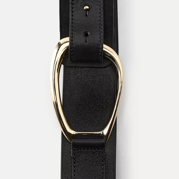 Zara Burgundy Leather Sash Belt with Gold Buckle 90cm NEW NWT main image 7